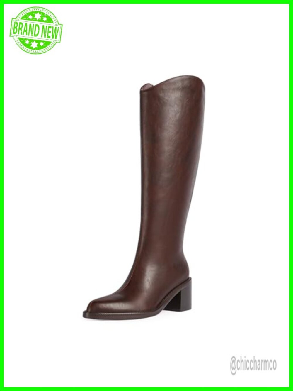 Knee High Boots Women Pointed Toe Tall Faux Suede Chunky Block Heel Long Boots